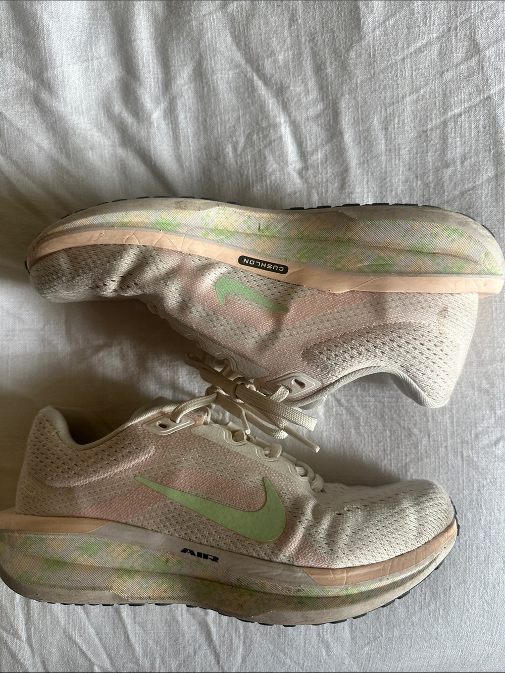 Nike Women's Light Pink Running Shoes with Mint Swoosh